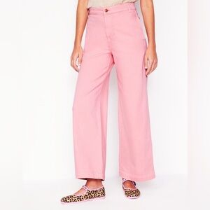 NEW Women’s Boden Pink Wide Leg Jeans Size 34